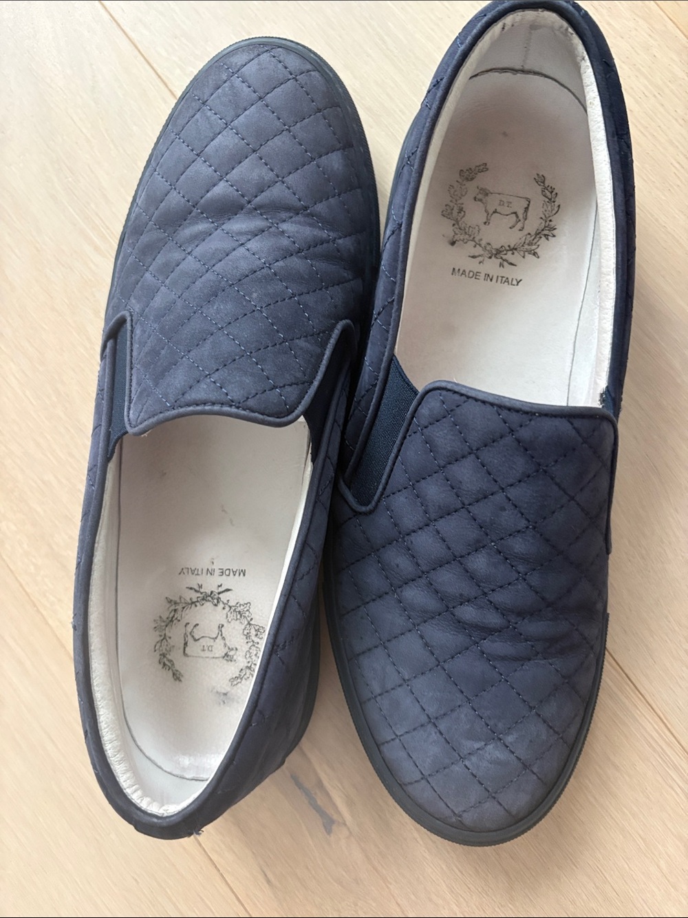 Del Toro Quilted Slip-On Sneakers in Navy